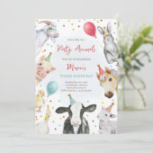 Invitation Animaux de ferme Anniversaire Garçon Barnyard Fête (Debout devant)