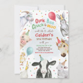 Invitation Animaux de ferme Anniversaire Garçon Barnyard Fête (Devant)