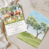 Invitation Animaux de ferme Aquarelle fête d'anniversaire