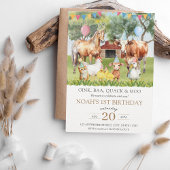 Invitation Animaux de ferme Aquarelle fête d'anniversaire