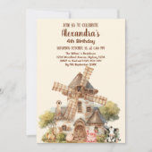 Invitation Animaux de ferme Aquarelle mignonne Garçon Anniver (Devant)