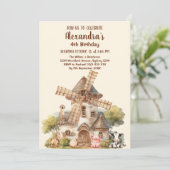 Invitation Animaux de ferme Aquarelle mignonne Garçon Anniver (Debout devant)