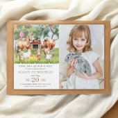 Invitation Animaux de ferme Aquarelle Photo fête d'anniversai