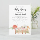 Invitation Animaux de ferme Baby shower Animaux de campagne (Debout devant)