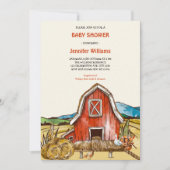 Invitation Animaux de ferme Baby shower Barnyard (Devant)
