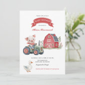 Invitation Animaux de ferme Baby shower Barnyard (Debout devant)
