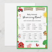 Invitation Animaux de ferme Baby shower Taille du jeu Invitat (Devant / Derrière)