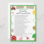 Invitation Animaux de ferme Baby shower Taille du jeu Invitat (Devant / Derrière)