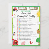 Invitation Animaux de ferme Baby shower Taille du jeu Invitat (Devant)