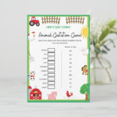 Invitation Animaux de ferme Baby shower Taille du jeu Invitat (Debout devant)
