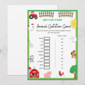 Invitation Animaux de ferme Baby shower Taille du jeu Invitat (Devant / Derrière)