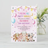 Invitation Animaux de ferme Ballons Barnyard fête d'anniversa (Debout devant)