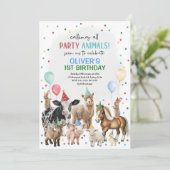 Invitation Animaux de ferme Ballons Barnyard Garçons fête d'a (Debout devant)