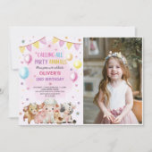 Invitation Animaux de ferme Ballons Barnyard Photo Anniversai (Devant)