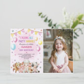 Invitation Animaux de ferme Ballons Barnyard Photo Anniversai (Debout devant)
