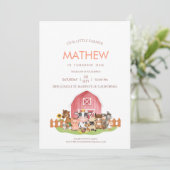 Invitation Animaux de ferme Barnyard 1er 2e anniversaire Invi (Debout devant)