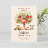 Invitation Animaux de ferme Barnyard 1er anniversaire (Debout devant)