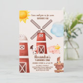Invitation Animaux de ferme Barnyard 1er Anniversaire Turner  (Debout devant)