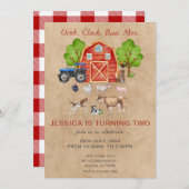 Invitation Animaux de ferme Barnyard Anniversaire (Devant / Derrière)