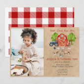 Invitation Animaux de ferme Barnyard Anniversaire (Devant / Derrière)