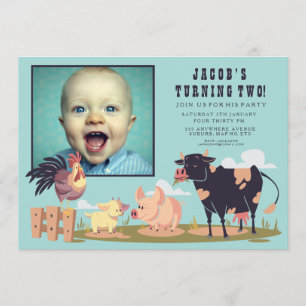 Invitation Animaux de ferme Barnyard Anniversaire de enfant P