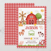 Invitation Animaux de ferme Barnyard Anniversaire Fête Invita (Devant / Derrière)
