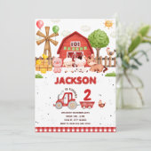 Invitation Animaux de ferme Barnyard Anniversaire Fête Invita (Debout devant)