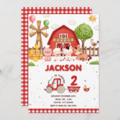 Invitation Animaux de ferme Barnyard Anniversaire Fête Invita (Devant / Derrière)