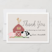 Invitation Animaux de ferme Barnyard Baby shower beige (Devant)