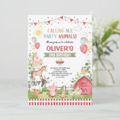 Invitation Animaux de ferme Barnyard Bash Ranch fête d'annive (Debout devant)