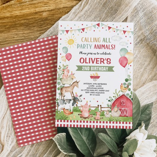 Invitation Animaux de ferme Barnyard Bash Ranch fête d'annive