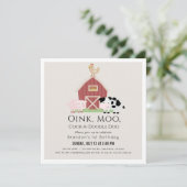 Invitation Animaux de ferme Barnyard Beige 1er anniversaire C (Debout devant)