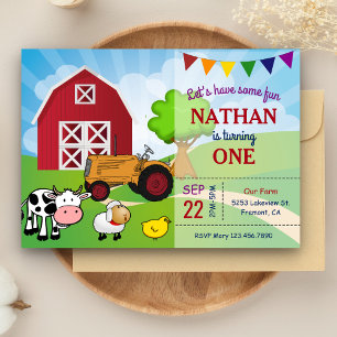 Invitation Animaux de ferme Barnyard Birthday Party Invitat
