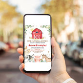 Invitation Animaux de ferme Barnyard Boy Boy Fête de la grang