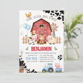 Invitation Animaux de ferme Barnyard FARM ANNIVERSAIRE Invita (Debout devant)