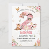 Invitation Animaux de ferme Barnyard FARM ANNIVERSAIRE Invita (Devant)