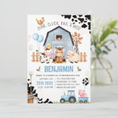 Invitation Animaux de ferme Barnyard FARM ANNIVERSAIRE Invita (Debout devant)