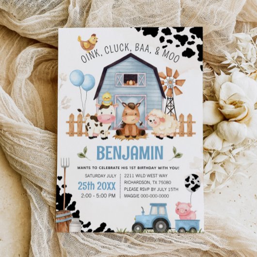 Invitation Animaux de ferme Barnyard FARM ANNIVERSAIRE Invita
