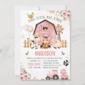 Invitation Animaux de ferme Barnyard FARM ANNIVERSAIRE Invita (Devant)
