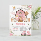 Invitation Animaux de ferme Barnyard FARM ANNIVERSAIRE Invita (Debout devant)
