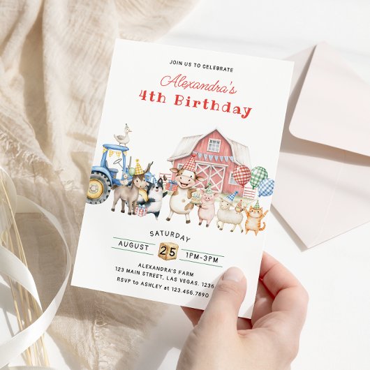 Invitation Animaux de ferme Barnyard fête d'anniversaire