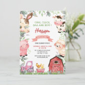 Invitation Animaux de ferme Barnyard Oink Baa Moo Anniversair (Debout devant)