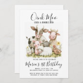 Invitation Animaux de ferme Barnyard Pays Anniversaire (Devant / Derrière)