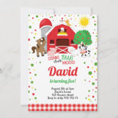 Invitation Animaux de ferme Barnyard Plaid Boy Anniversaire (Devant)