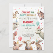 Invitation Animaux de ferme Boy Calling Party Animaux Anniver (Devant)