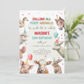 Invitation Animaux de ferme Boy Calling Party Animaux Anniver (Debout devant)