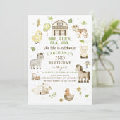 Invitation Animaux de ferme Boy Green Barnyard Anniversaire (Debout devant)