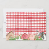 Invitation Animaux de ferme de feuillage rose Floral (Dos)