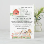 Invitation Animaux de ferme Distance sociale Baby shower virt (Debout devant)
