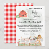 Invitation Animaux de ferme Distance sociale Baby shower virt (Devant / Derrière)